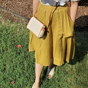 Madewell A-Line Skirt in Mustard/chartreuse